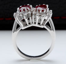 Load image into Gallery viewer, 2.80 Carats Gorgeous Natural Ruby and Diamond 14K Solid White Gold Ring
