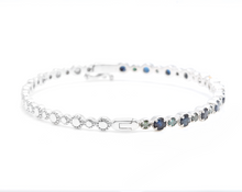 Load image into Gallery viewer, 3.20ct Natural Blue Diamond &amp; Sapphire 14k Solid White Gold Bracelet