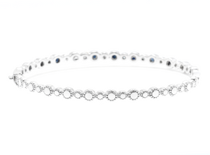 3.20ct Natural Blue Diamond & Sapphire 14k Solid White Gold Bracelet