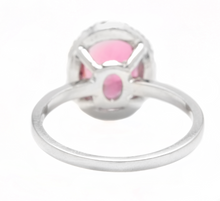 Load image into Gallery viewer, 2.35 Carats Natural Tourmaline and Diamond 14k Solid White Gold Ring