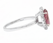 Load image into Gallery viewer, 2.35 Carats Natural Tourmaline and Diamond 14k Solid White Gold Ring