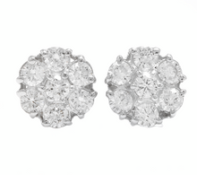 Load image into Gallery viewer, 1.15ct Natural Diamond 14k Solid White Gold Earrings