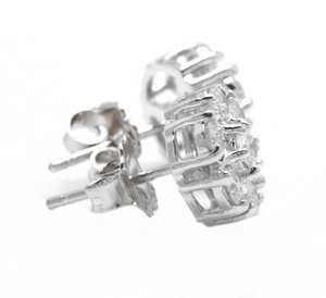 1.15ct Natural Diamond 14k Solid White Gold Earrings