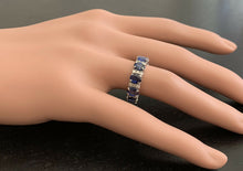 Load image into Gallery viewer, 4.90ct Natural Blue Sapphire &amp; Diamond 14k Solid White Gold Ring