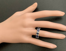 Load image into Gallery viewer, 4.90ct Natural Blue Sapphire &amp; Diamond 14k Solid White Gold Ring