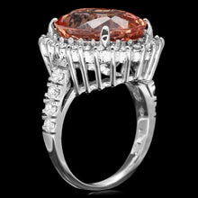 Load image into Gallery viewer, 10.70 Carats Natural Morganite and Diamond 14K Solid White Gold Ring