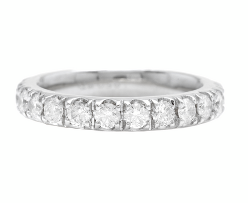 1.80 Carats Natural Diamond 950 Platinum Eternity Ring