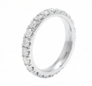 1.80 Carats Natural Diamond 950 Platinum Eternity Ring