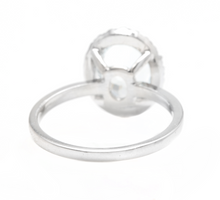 Load image into Gallery viewer, 3.65ct Natural Aquamarine &amp; Diamond 14k Solid White Gold Ring