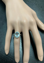 Load image into Gallery viewer, 3.65ct Natural Aquamarine &amp; Diamond 14k Solid White Gold Ring