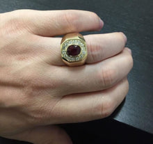 Load image into Gallery viewer, 4.60 Carats Natural Ruby and Diamond 14K Solid Yellow Gold Men&#39;s Ring