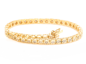 2.60 Carats Natural Diamond 14k Solid Yellow Gold Tennis Bracelet