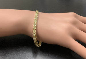 2.60 Carats Natural Diamond 14k Solid Yellow Gold Tennis Bracelet