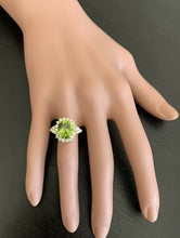 Load image into Gallery viewer, 4.35 Carats Natural Peridot and Diamond 14k Solid Yellow Gold Ring