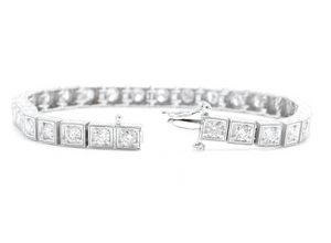 4.00 Carat Natural Diamond 14k Solid White Gold Bracelet
