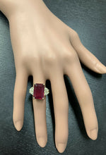Load image into Gallery viewer, 12.60 Carats Natural Red Ruby and Diamond 14k Solid Yellow Gold Ring