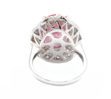 Load image into Gallery viewer, 13.50ct Lab Ruby &amp; Natural Diamond 14k Solid White Gold Ring