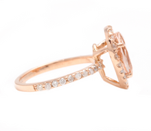 Load image into Gallery viewer, 3.70 Carats Natural Morganite and Diamond 18k Solid Rose Gold Ring