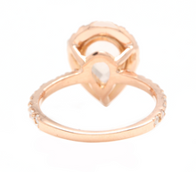 Load image into Gallery viewer, 3.70 Carats Natural Morganite and Diamond 18k Solid Rose Gold Ring