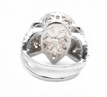 Load image into Gallery viewer, 9.00 Carats Natural Morganite and Diamond 18k Solid White Gold Ring