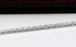 Very Impressive 1.15 Carats Natural Diamond 14K Solid White Gold Bracelet