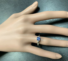 Load image into Gallery viewer, Natural Tanzanite and Diamond 14k Solid White Gold Ring