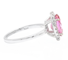 Load image into Gallery viewer, 2.45 Carats Natural Pink Topaz and Diamond 14k Solid White Gold Ring