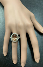 Load image into Gallery viewer, 11.10 Carats Natural Morganite and Diamond 14k Solid White Gold Ring
