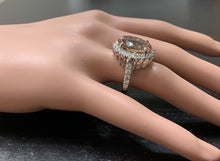 Load image into Gallery viewer, 11.10 Carats Natural Morganite and Diamond 14k Solid White Gold Ring