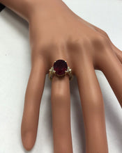 Load image into Gallery viewer, 6.60 Carats Red Ruby and Diamond 14k Solid White Gold Ring