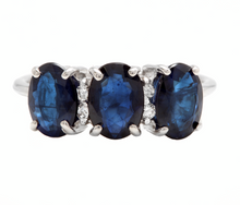 Load image into Gallery viewer, 2.66 Carats Natural Sapphire and Diamond 14k Solid White Gold Ring