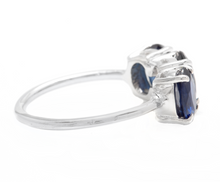 Load image into Gallery viewer, 2.66 Carats Natural Sapphire and Diamond 14k Solid White Gold Ring
