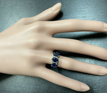 Load image into Gallery viewer, 2.66 Carats Natural Sapphire and Diamond 14k Solid White Gold Ring