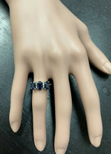 Load image into Gallery viewer, 2.66 Carats Natural Sapphire and Diamond 14k Solid White Gold Ring
