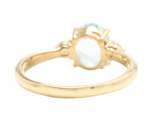 Load image into Gallery viewer, 1.16 Carats Natural Aquamarine and Diamond 14k Solid Yellow Gold Ring