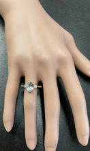Load image into Gallery viewer, 1.16 Carats Natural Aquamarine and Diamond 14k Solid Yellow Gold Ring