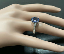 Load image into Gallery viewer, 3.14 Carats Natural Tanzanite and Diamond 14k Solid White Gold Ring