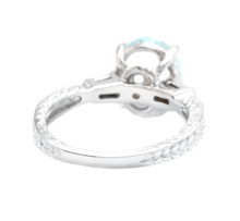 Load image into Gallery viewer, 3.14ct Natural Aquamarine &amp; Diamond 14k Solid White Gold Ring