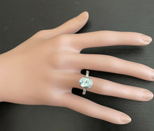 Load image into Gallery viewer, 3.14ct Natural Aquamarine &amp; Diamond 14k Solid White Gold Ring