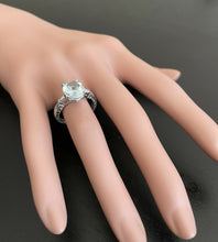 Load image into Gallery viewer, 3.14ct Natural Aquamarine &amp; Diamond 14k Solid White Gold Ring