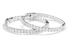 Load image into Gallery viewer, 3.00ct Natural Diamond 14k Solid White Gold Hoop Earrings