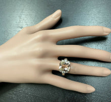 Load image into Gallery viewer, 7.25 Carats Natural Morganite and Diamond 14k Solid Rose Gold Ring