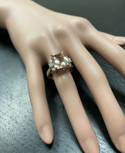 Load image into Gallery viewer, 7.25 Carats Natural Morganite and Diamond 14k Solid Rose Gold Ring