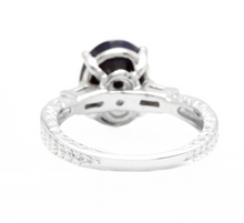 Load image into Gallery viewer, 5.14 Carats Natural Sapphire and Diamond 14k Solid White Gold Ring