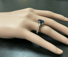 Load image into Gallery viewer, 5.14 Carats Natural Sapphire and Diamond 14k Solid White Gold Ring