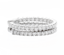 Load image into Gallery viewer, 2.15ct Natural Diamond 14k Solid White Gold Hoop Earrings