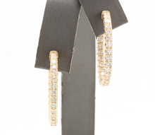 Load image into Gallery viewer, 2.15ct Natural Diamond 14k Solid Yellow Gold Hoop Earrings
