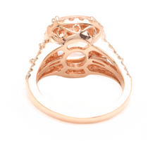 Load image into Gallery viewer, 5.00 Carats Natural Morganite and Diamond 14k Solid Rose Gold Ring
