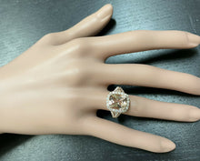 Load image into Gallery viewer, 5.00 Carats Natural Morganite and Diamond 14k Solid Rose Gold Ring