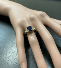Load image into Gallery viewer, 3.85 Carats Natural Sapphire and Diamond 14k Solid Yellow Gold Ring
